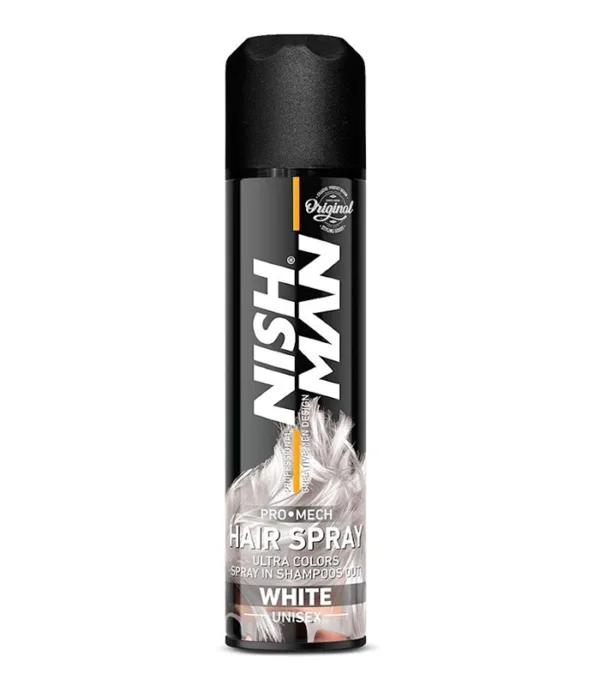 Spray colorant pentru par - Nish Man - Alb - 150 ml