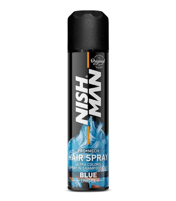 Spray colorant pentru par - Nish Man - Albastru - 150 ml