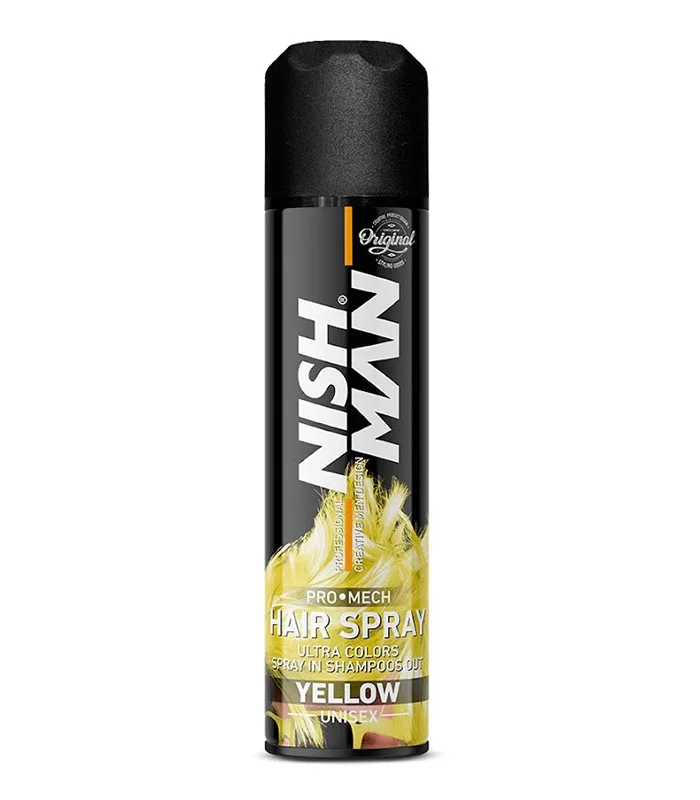 Spray colorant pentru par - Nish Man - Galben - 150 ml