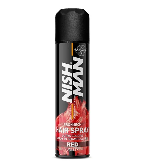 Spray colorant pentru par - Nish Man - Rosu - 150 ml