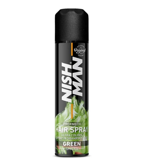 Spray colorant pentru par - Nish Man - Verde - 150 ml