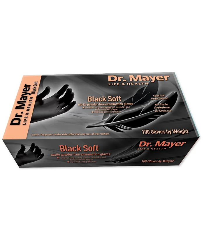 Manusi nitril - Dr. Mayer - Soft Negre - L - 100 buc