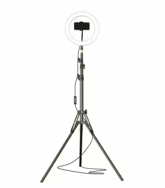 Lampa circulara pentru poze model studio, diametru 25cm + stativ 210cm, 120 leduri