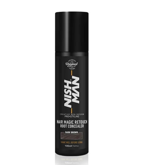 Spray colorant pentru par - Nish Man - Magic Retouch - Saten inchis - 100ml