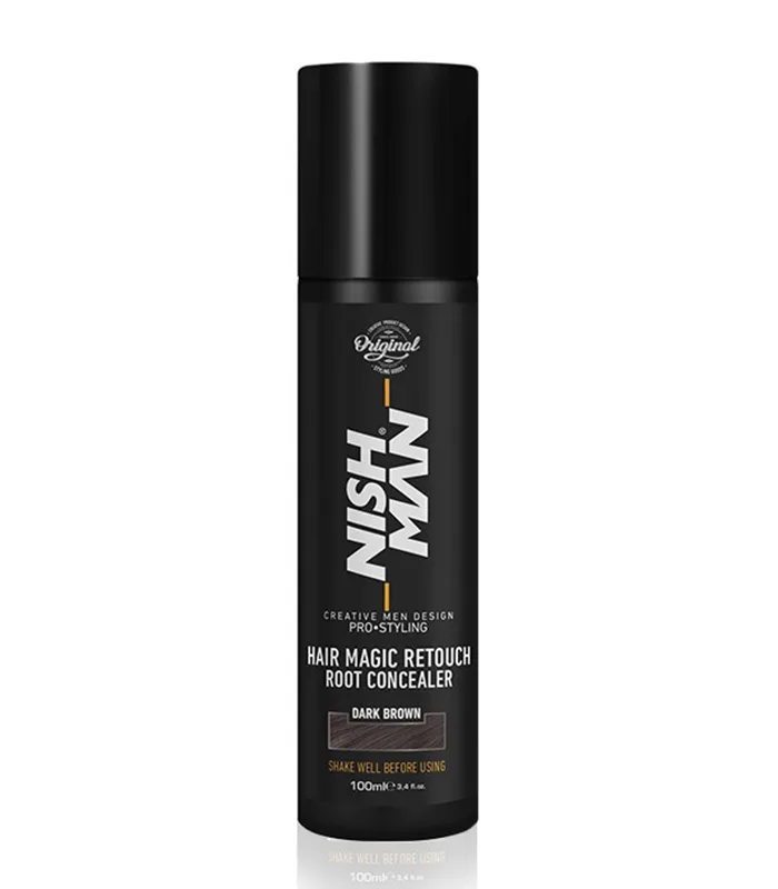 Spray colorant pentru par - Nish Man - Magic Retouch - Saten inchis - 100ml